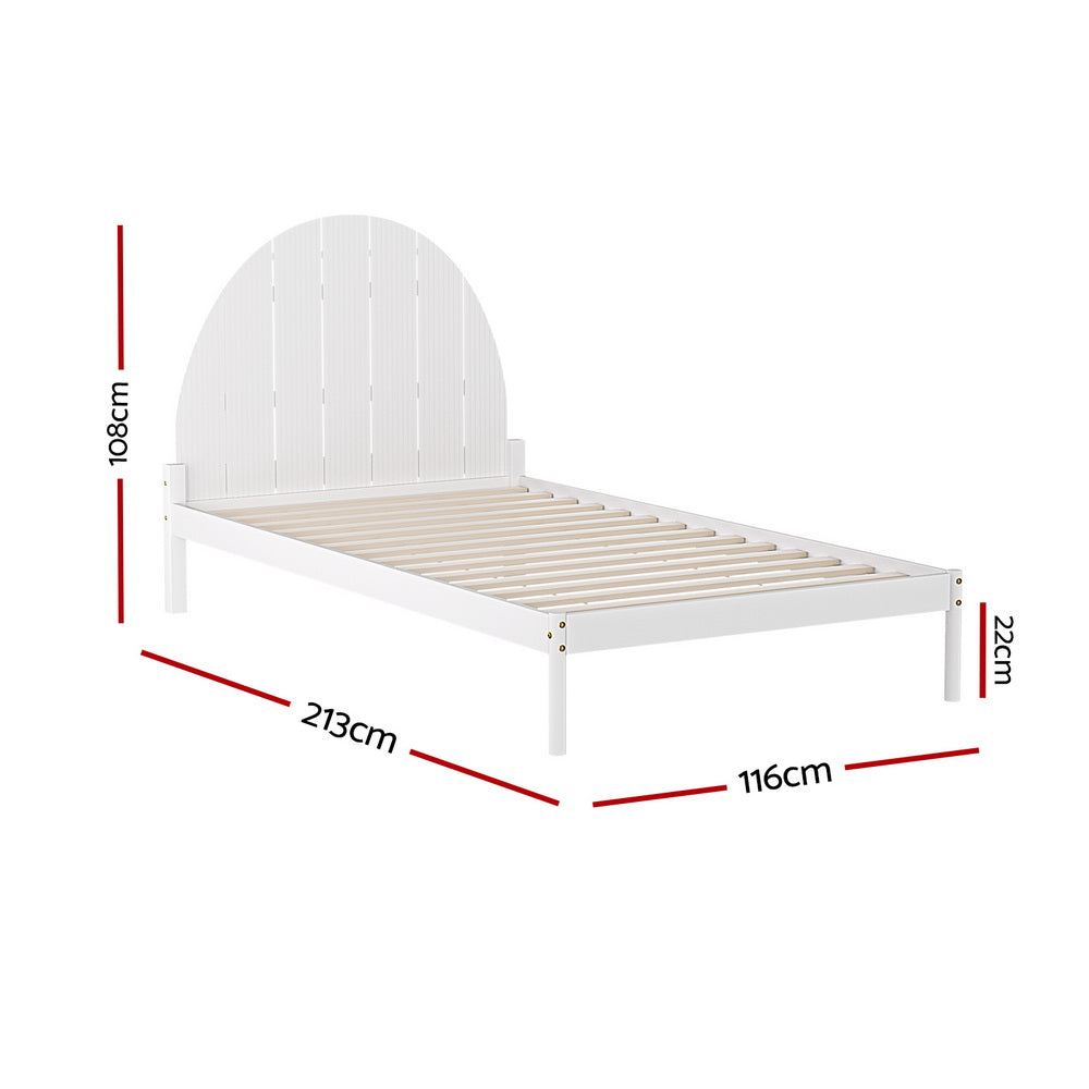 Marlook Bed Frame King Single Size Wooden White DALY