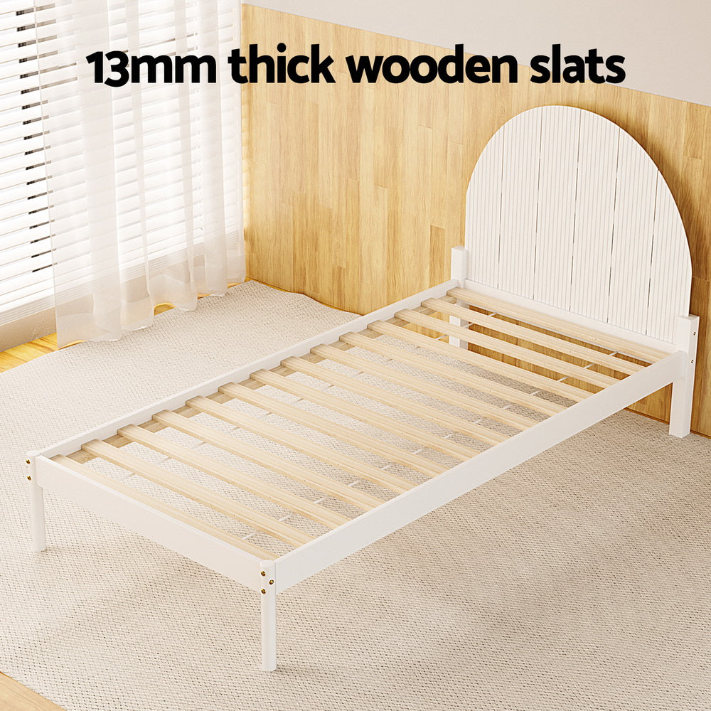 Marlook Bed Frame Single Size Wooden White DALY