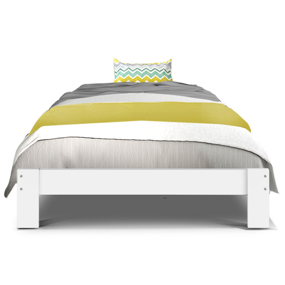 Marlook Bed Frame Single Size Wooden White JADE