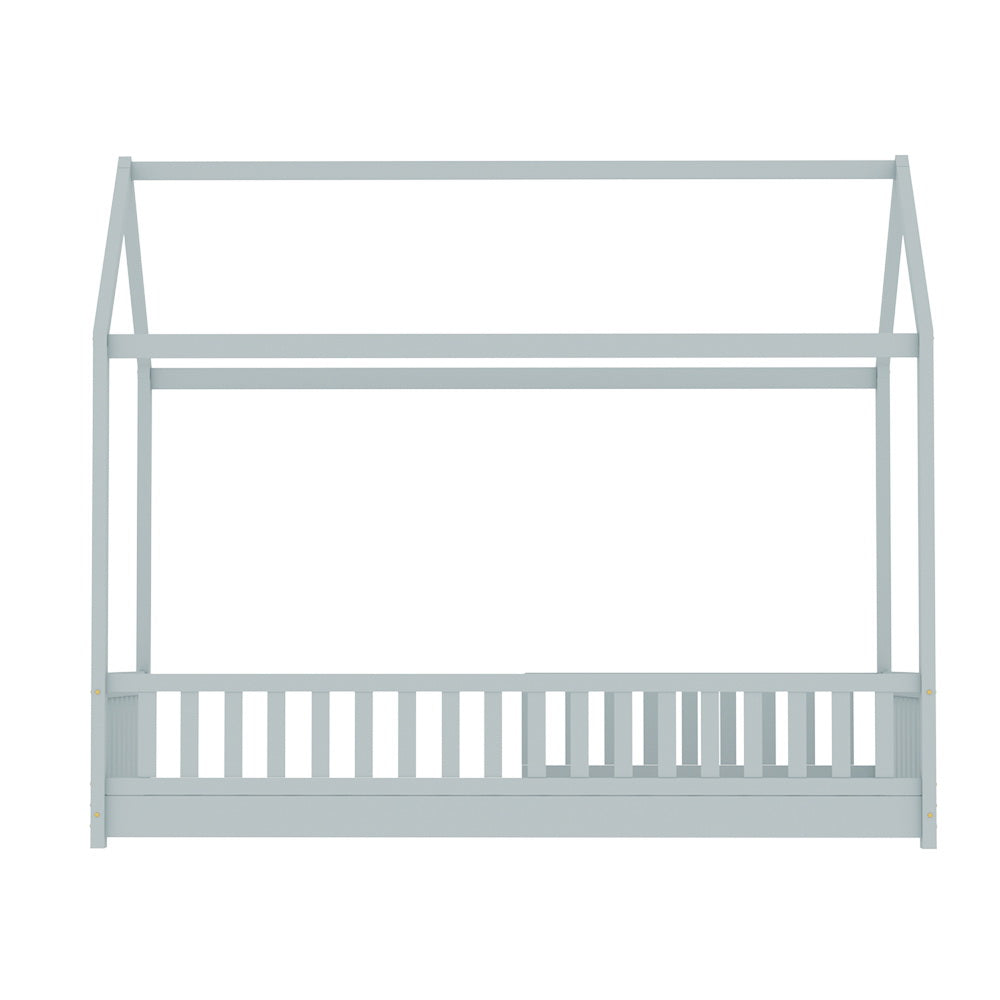 Marlook Bed Frame Wooden Kids House Frame Grey ROCK