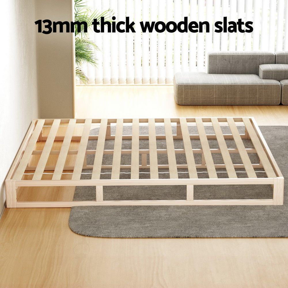 Marlook Bed Frame King Size Wooden Base Mattress Platform Timber Pine KALAM