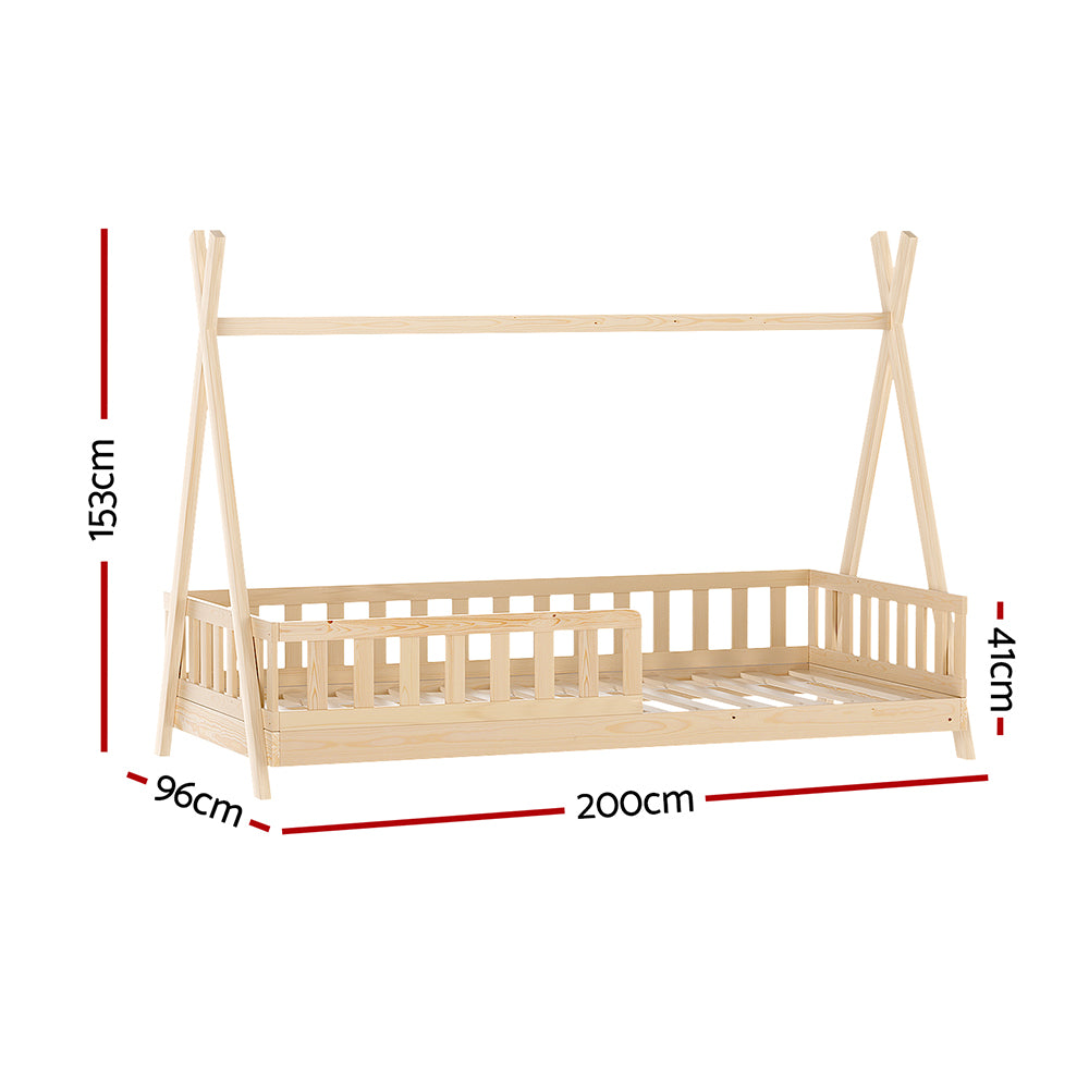 Marlook Bed Frame Wooden Kids House Frames Oak PUAH