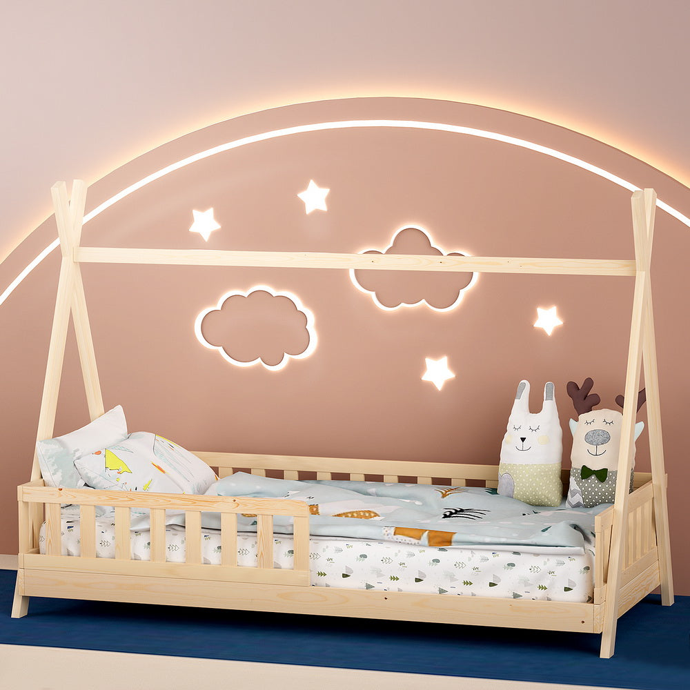 Marlook Bed Frame Wooden Kids House Frames Oak PUAH