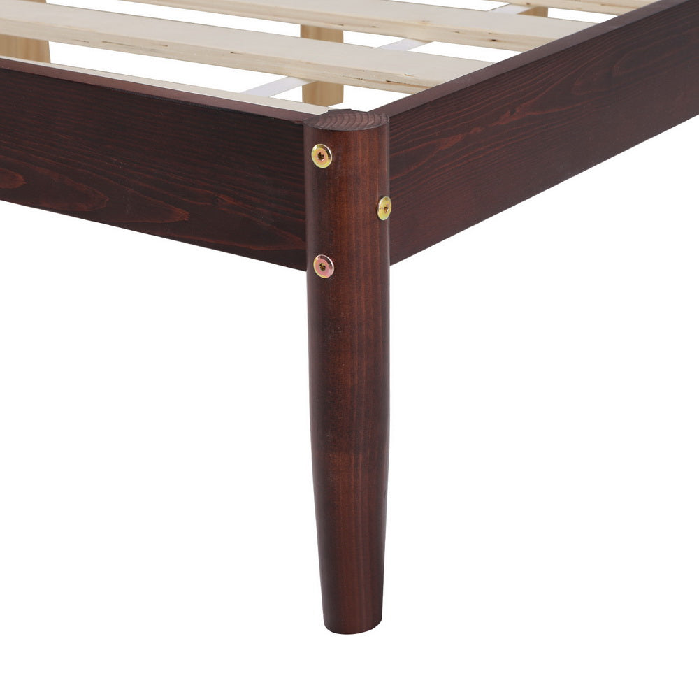 Marlook Bed Frame Double Size Wooden Base Mattress Platform Timber Walnut VISE