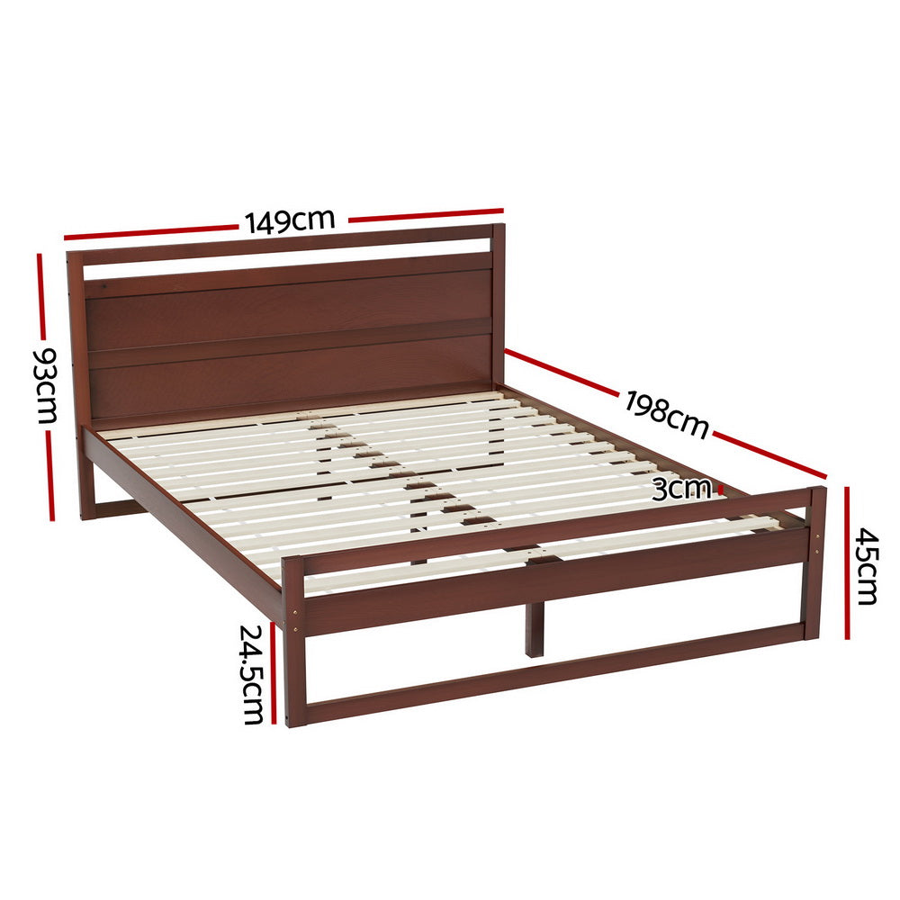 Marlook Bed Frame Double Size Wooden Walnut WITTON