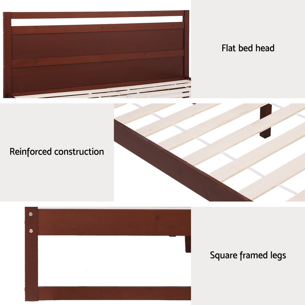 Marlook Bed Frame Double Size Wooden Walnut WITTON