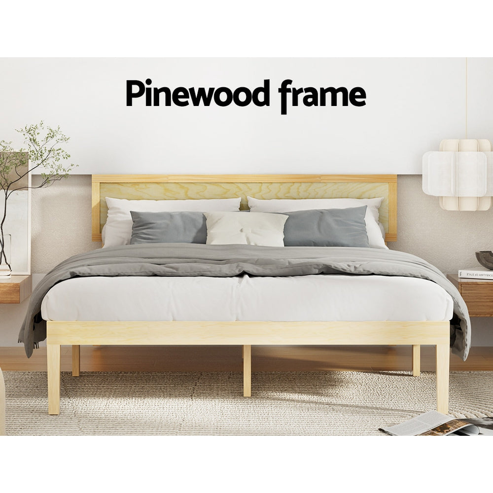 Marlook Bed Frame Double Size Wooden Base Mattress Platform Timber Pine YUMI