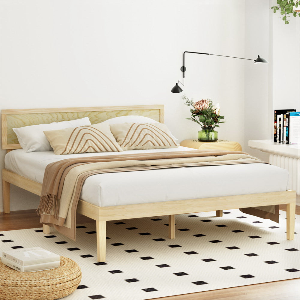 Marlook Bed Frame Double Size Wooden Base Mattress Platform Timber Pine YUMI