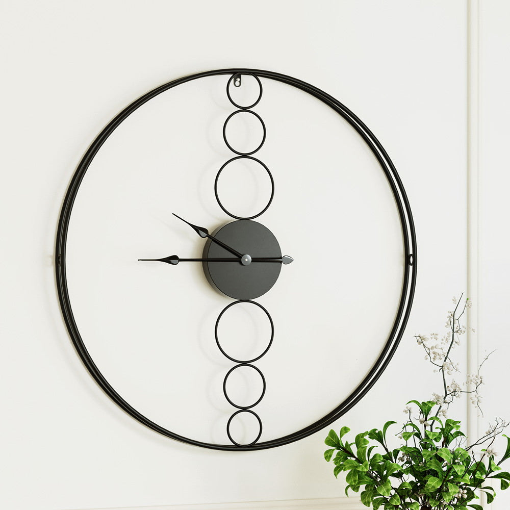 Marlook 75cm Wall Clock Large No Numeral Round Black