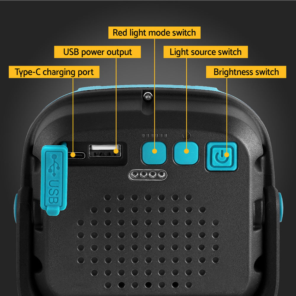 Marlook Work Light Torch Rechargeable USB Cordless Magnetic LED Lamp Charging