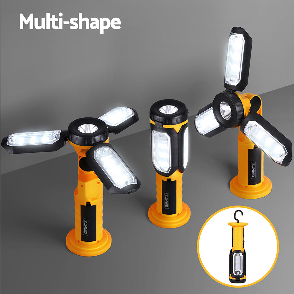 Marlook Work Light Rechargeable USB Cordless LED Lamp Hook Rotation Folding