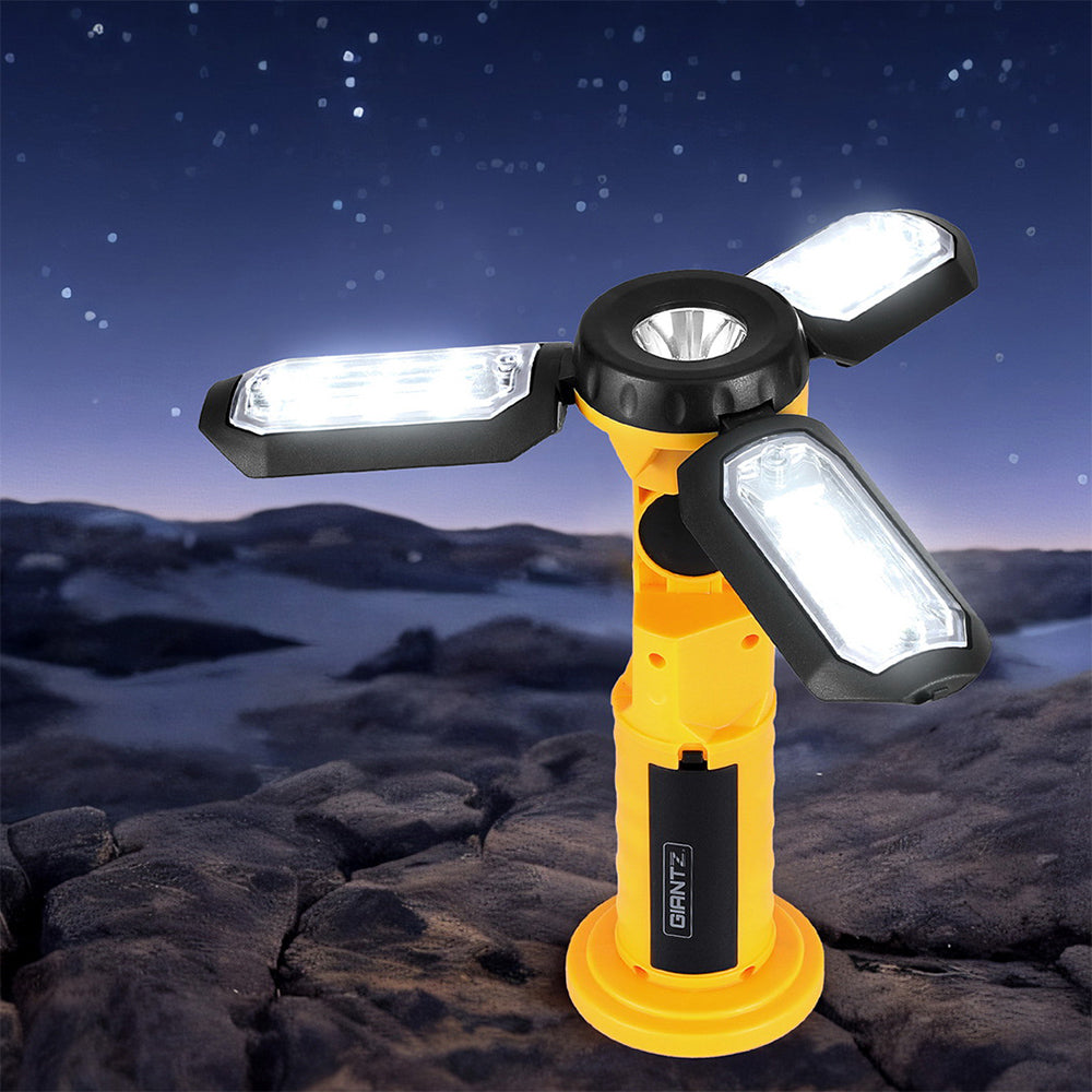 Marlook Work Light Rechargeable USB Cordless LED Lamp Hook Rotation Folding