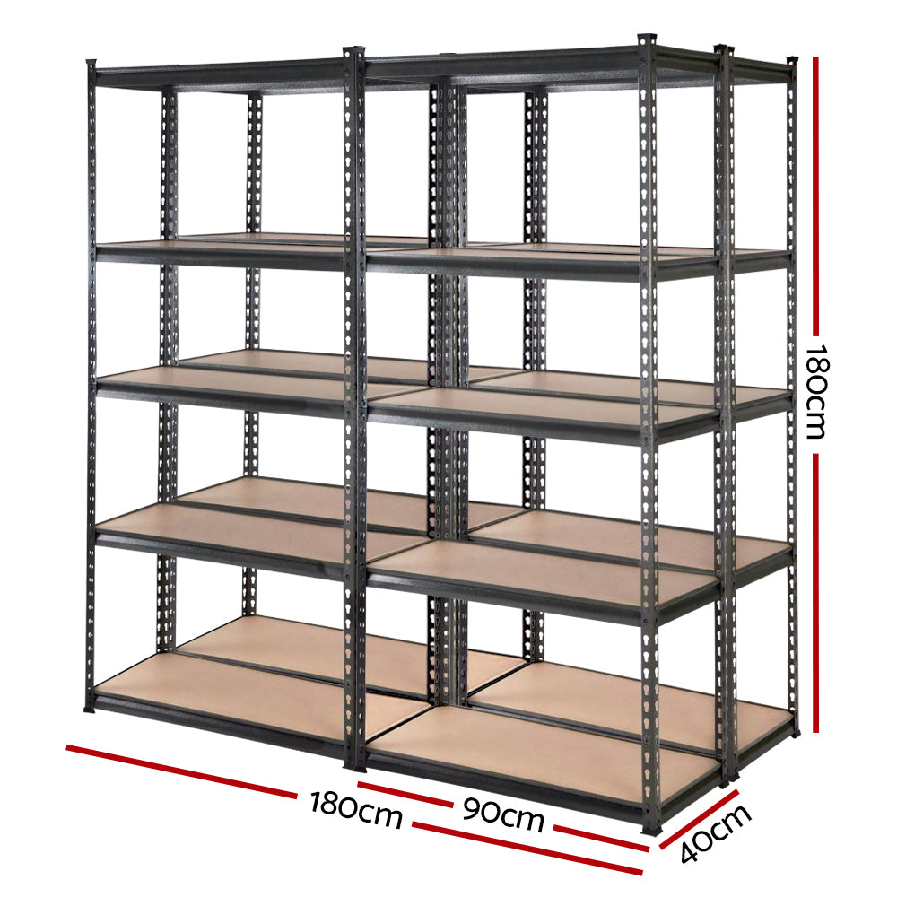 Marlook 4x1.8M Garage Shelving Warehouse Rack Pallet Racking Storage Charcoal
