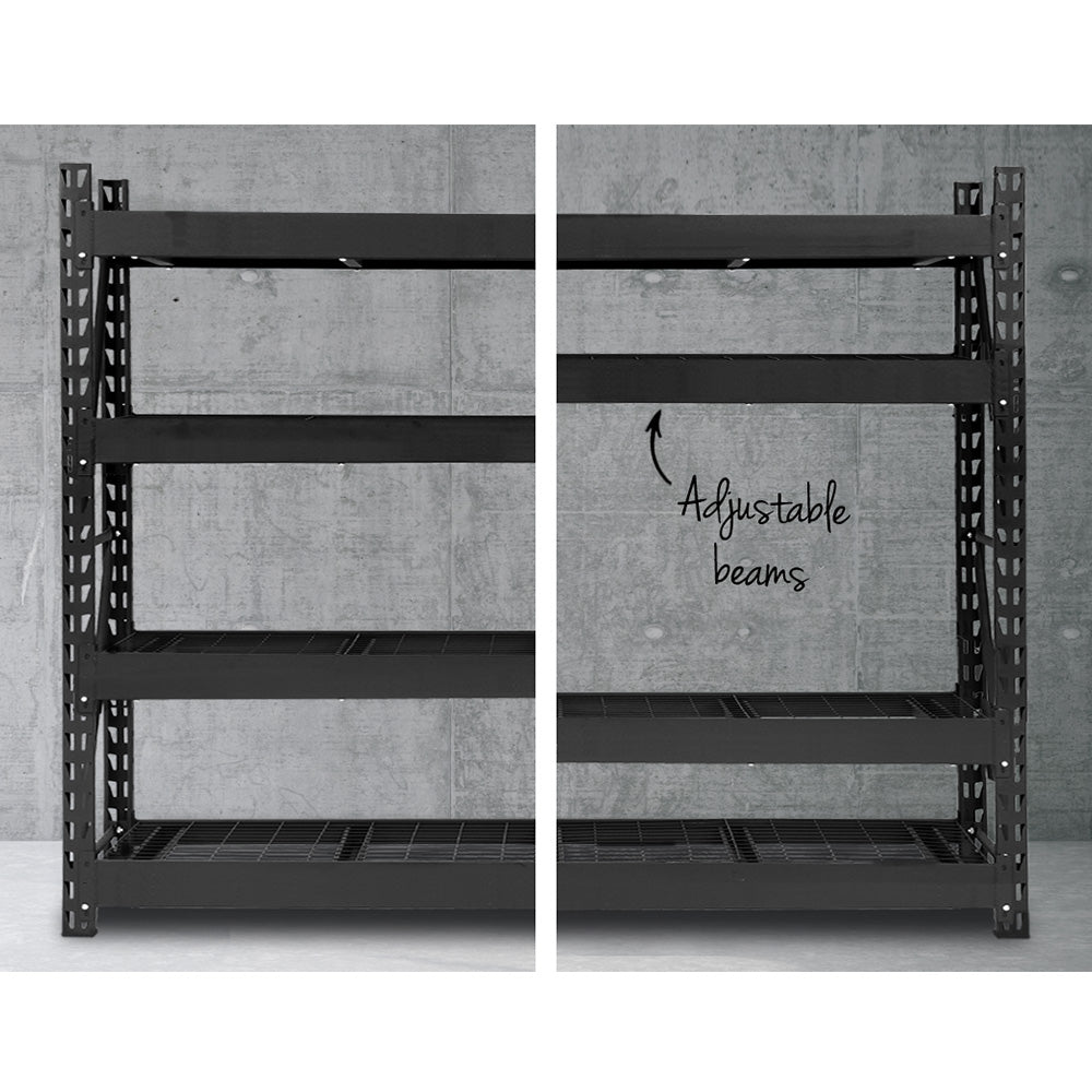 Marlook 4Mx2M Garage Shelving Warehouse Rack Pallet Racking Storage Shelve Black