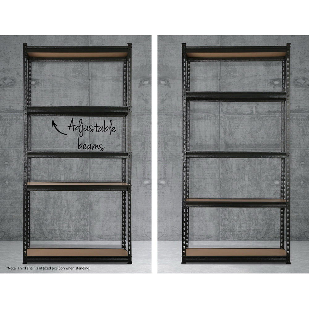 Marlook 1.5M Garage Shelving Warehouse Rack Pallet Racking Storage Shelve Black