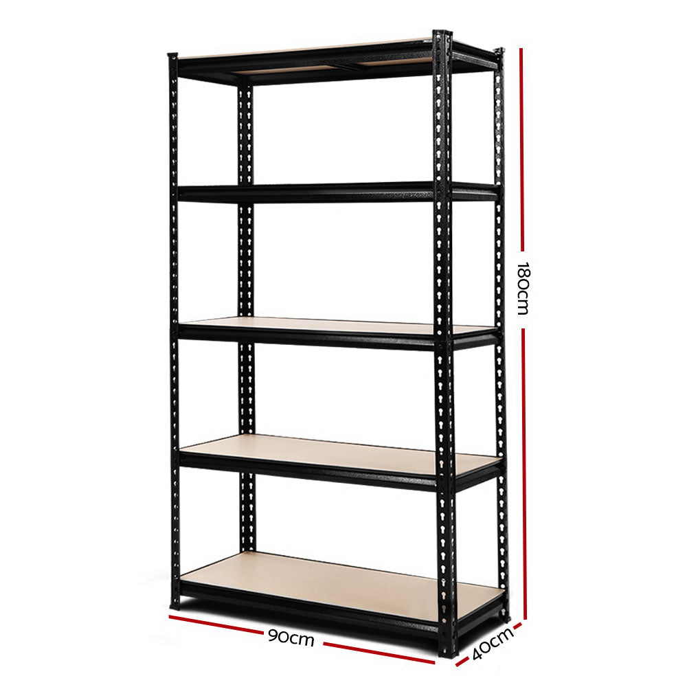 Marlook 1.8M Garage Shelving Warehouse Rack Pallet Racking Storage Shelve Black