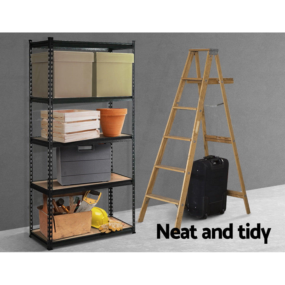 Marlook 1.8M Garage Shelving Warehouse Rack Pallet Racking Storage Shelve Black