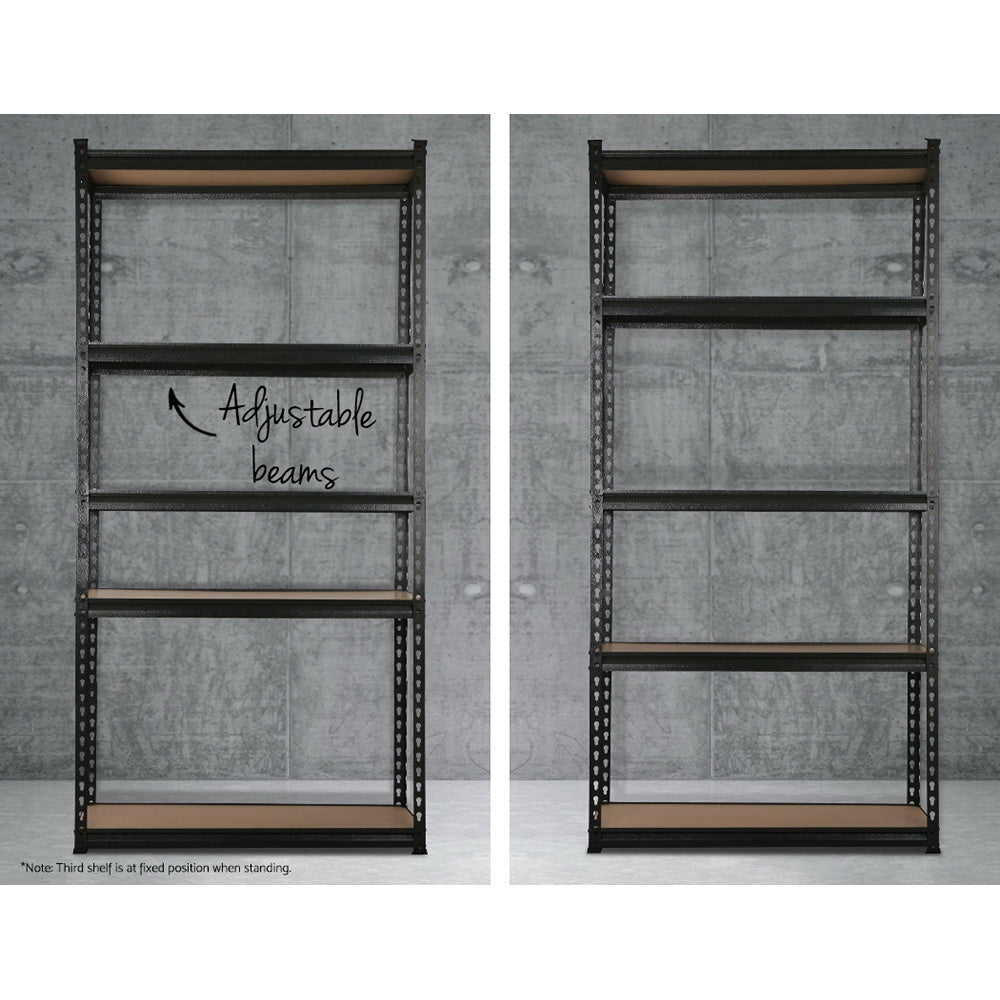 Marlook 1.8M Garage Shelving Warehouse Rack Pallet Racking Storage Shelve Black