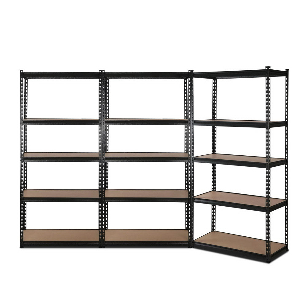 Marlook 3x1.8M Garage Shelving Warehouse Rack Pallet Racking Storage Shelve Black