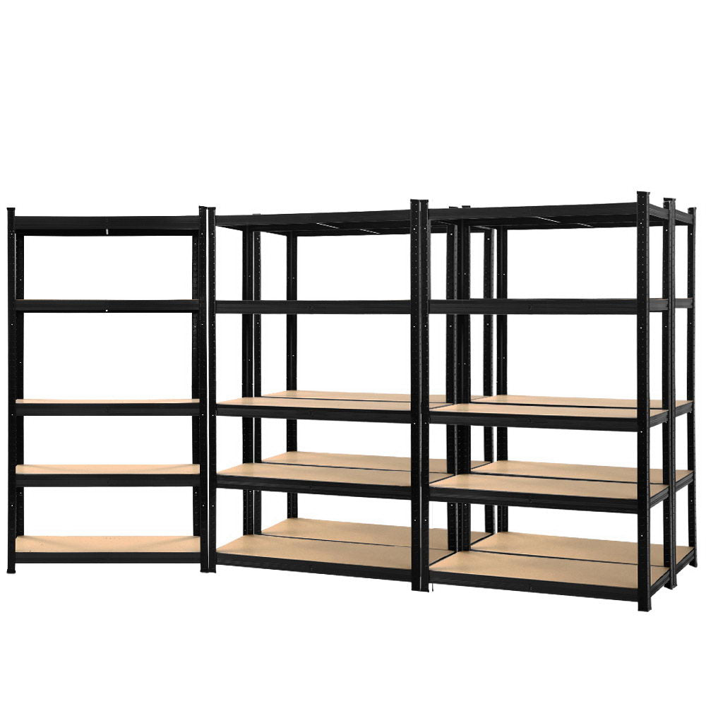Marlook 5x1.8M Garage Shelving Warehouse Rack Pallet Racking Storage Shelf Black