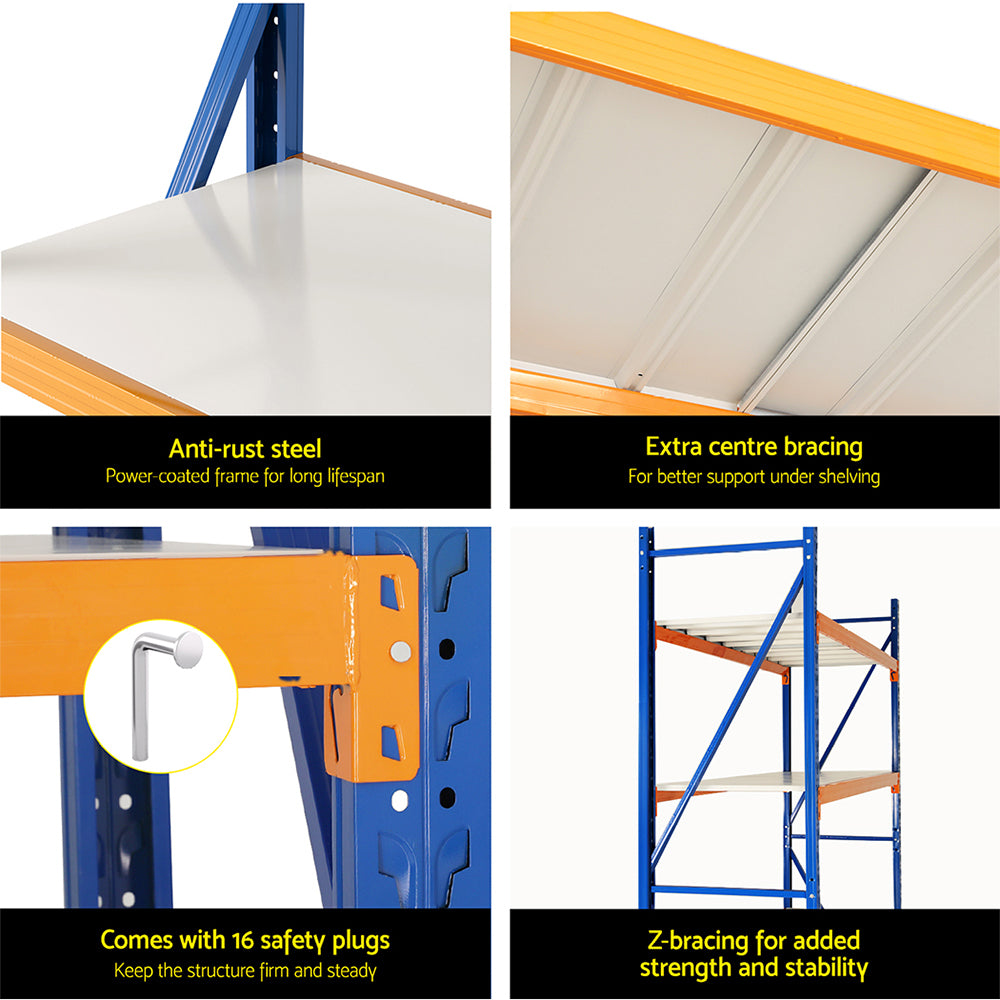 Marlook 2Mx2M Garage Shelving Warehouse Rack Pallet Racking Storage Shelf Blue