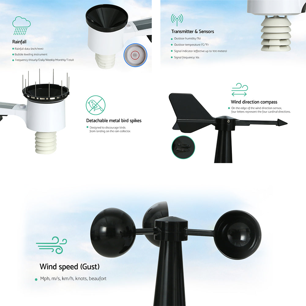 Marlook Weather Station Indoor Outdoor Wireless WiFi Professional Solar Sensor