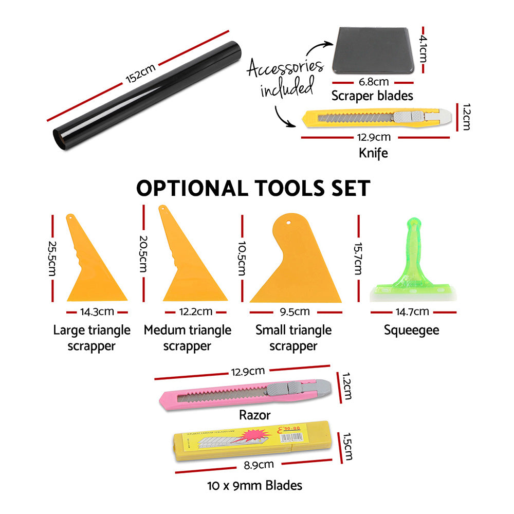 Marlook Window Tint Film Black Roll 35% VLT Home 152cm X 30m Tinting Tools Kit