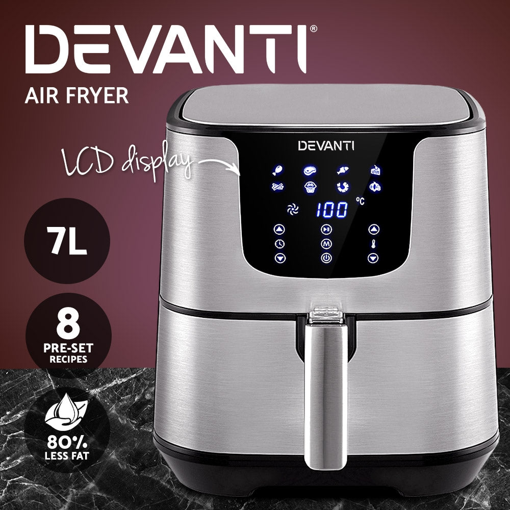 Marlook Air Fryer 7L LCD Fryers Stainless Steel