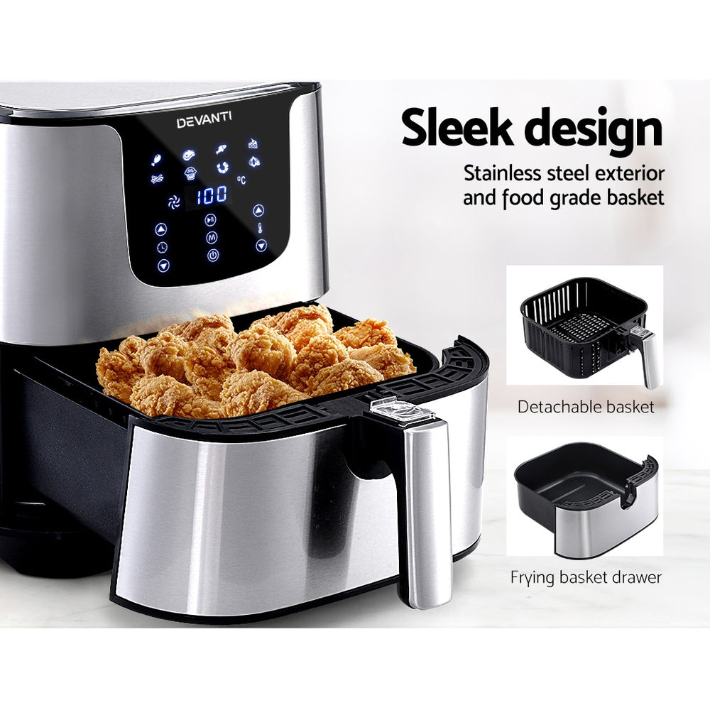 Marlook Air Fryer 7L LCD Fryers Stainless Steel