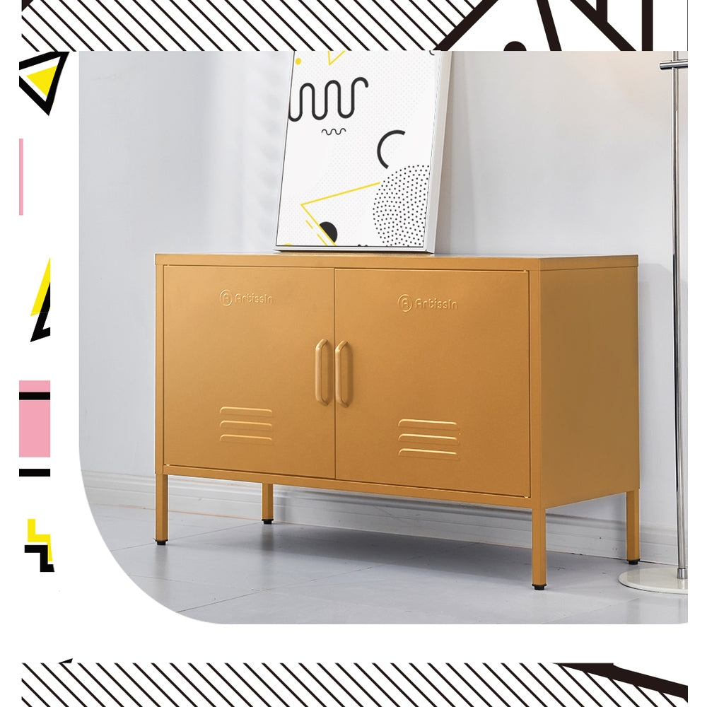 MarlookIn Buffet Sideboard Metal Cabinet - BASE Yellow