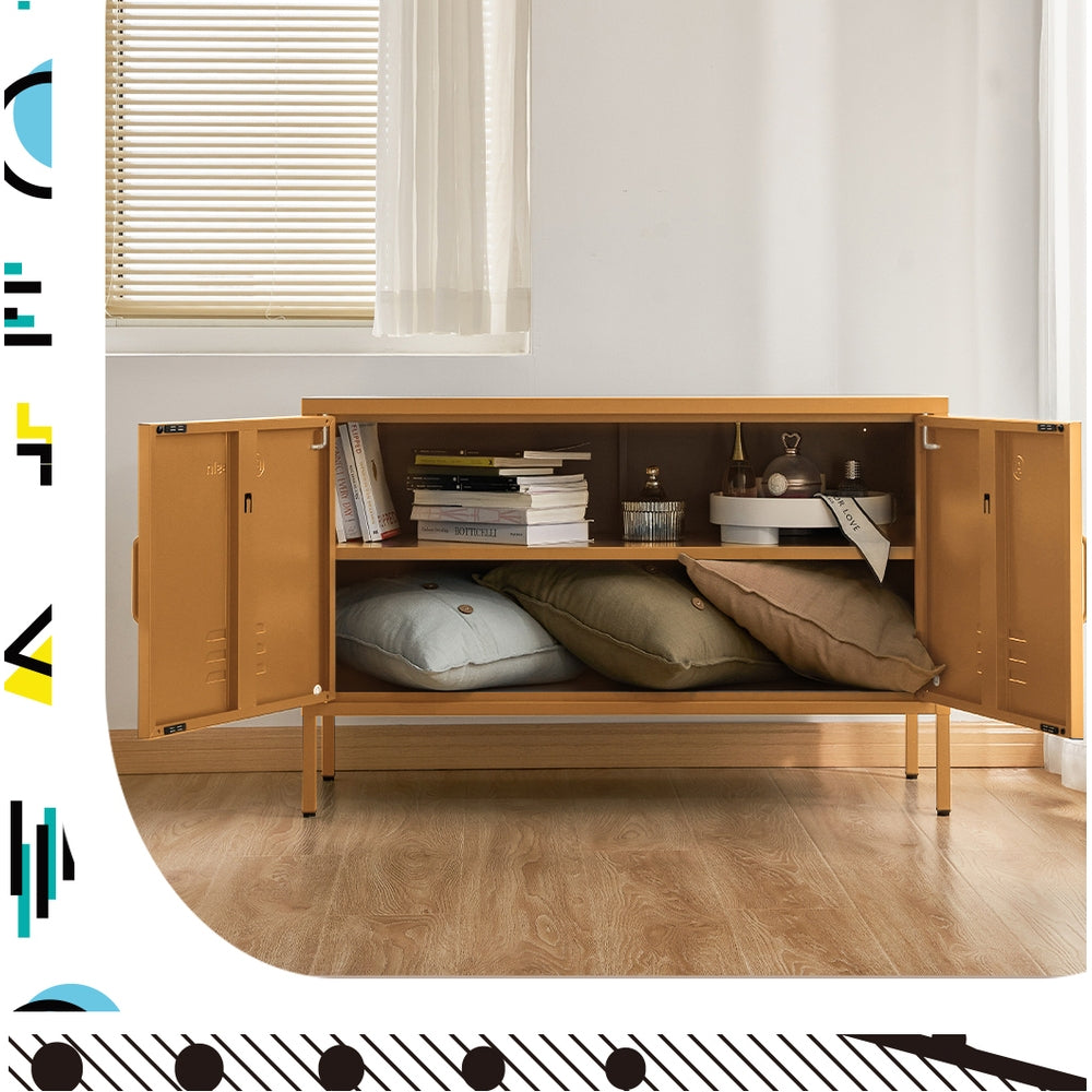 MarlookIn Buffet Sideboard Metal Cabinet - BASE Yellow