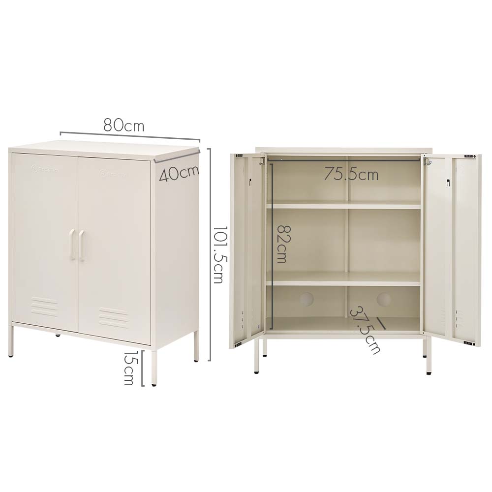 MarlookIn Buffet Sideboard Metal Cabinet - SWEETHEART White