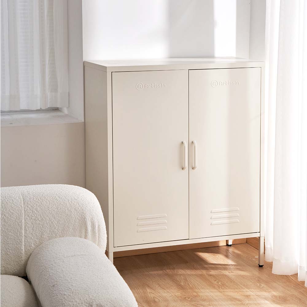 MarlookIn Buffet Sideboard Metal Cabinet - SWEETHEART White