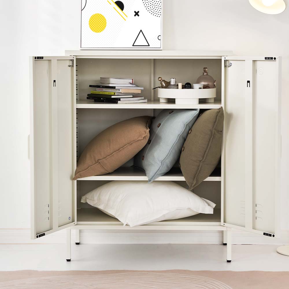 MarlookIn Buffet Sideboard Metal Cabinet - SWEETHEART White