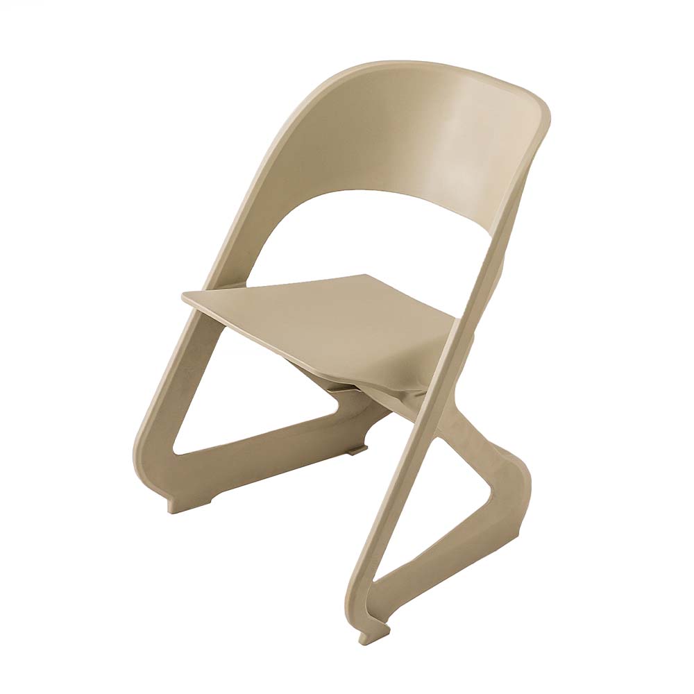 MarlookIn Set of 4 Dining Chairs Office Cafe Lounge Seat Stackable Plastic Leisure Chairs Beige