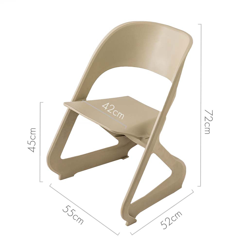 MarlookIn Set of 4 Dining Chairs Office Cafe Lounge Seat Stackable Plastic Leisure Chairs Beige