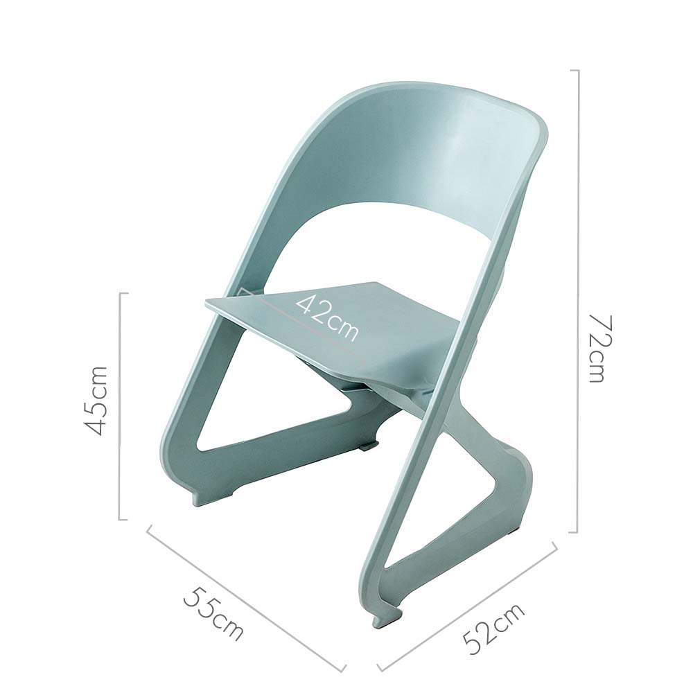 MarlookIn Set of 4 Dining Chairs Office Cafe Lounge Seat Stackable Plastic Leisure Chairs Blue