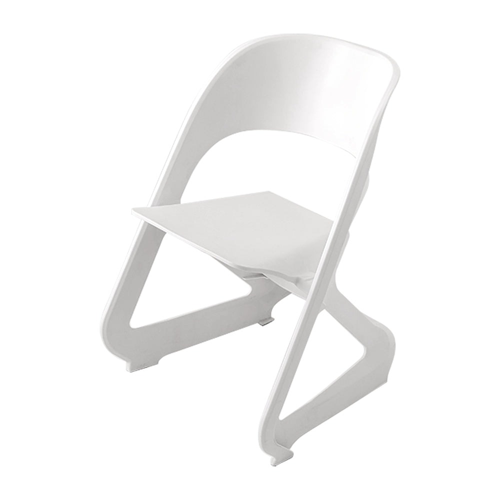MarlookIn Set of 4 Dining Chairs Office Cafe Lounge Seat Stackable Plastic Leisure Chairs White