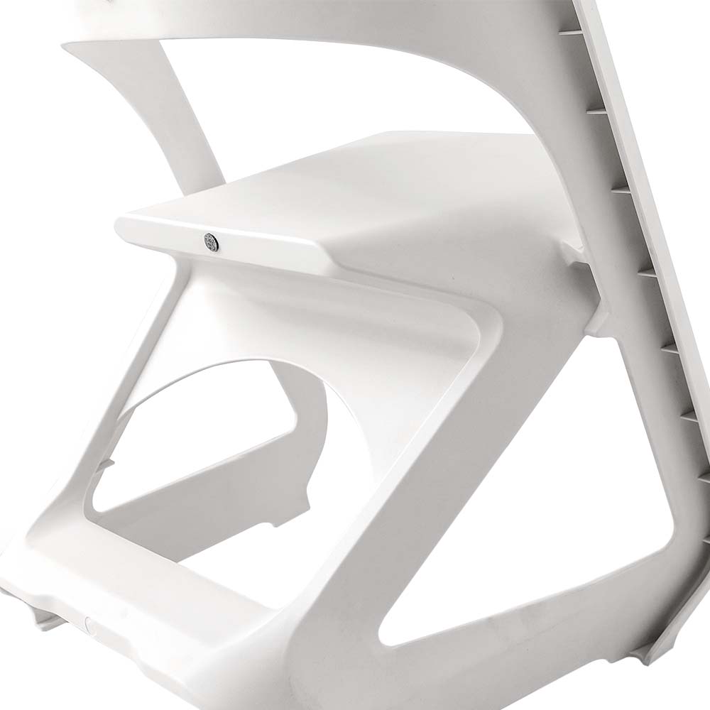 MarlookIn Set of 4 Dining Chairs Office Cafe Lounge Seat Stackable Plastic Leisure Chairs White
