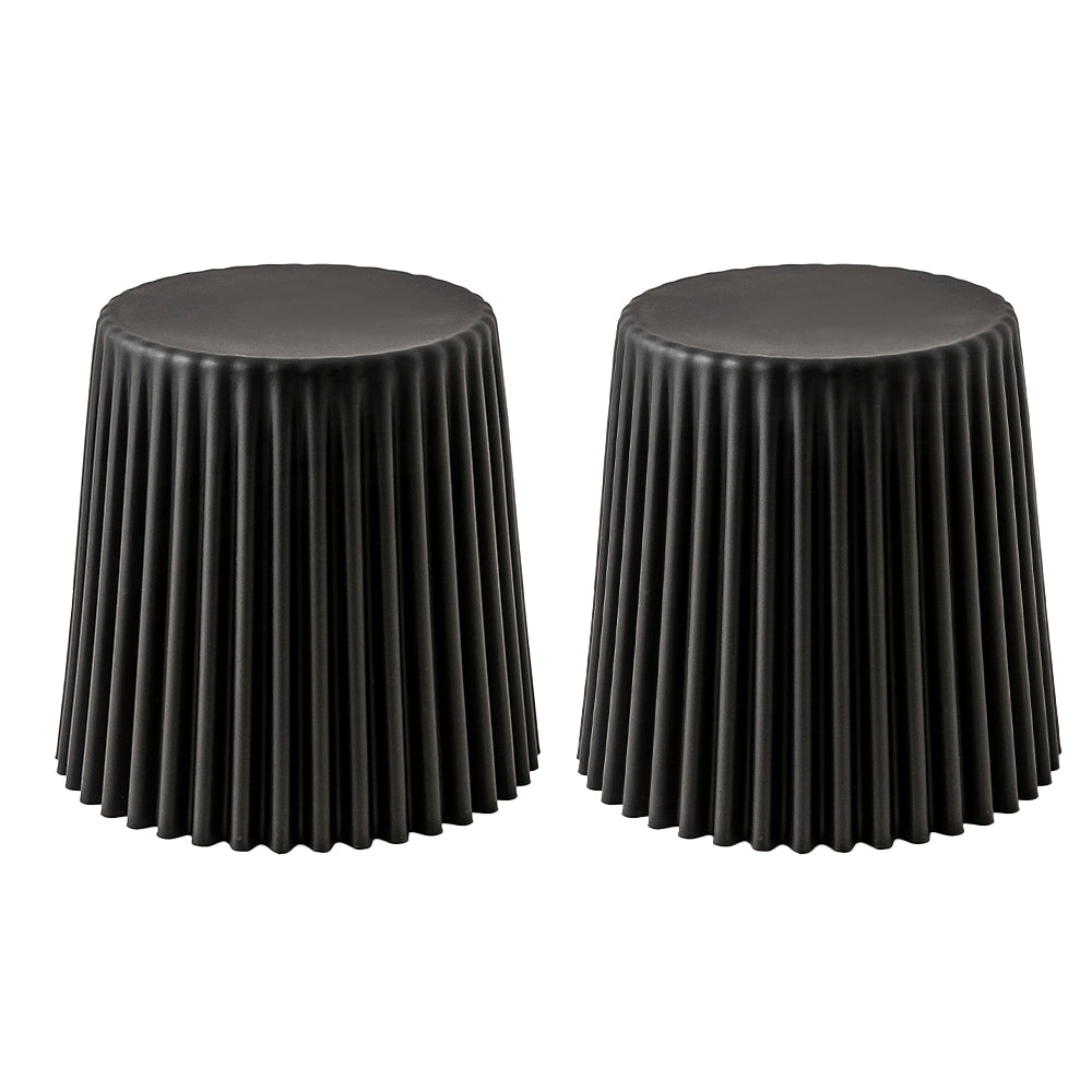 Marlook 2x Bar Stools Cupcake Plastic Foot Stool Black