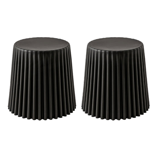 Marlook 2x Bar Stools Cupcake Plastic Foot Stool Black