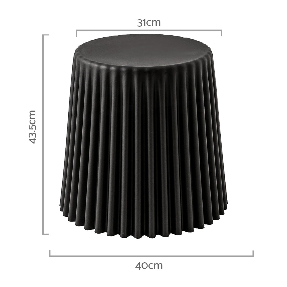 Marlook 2x Bar Stools Cupcake Plastic Foot Stool Black