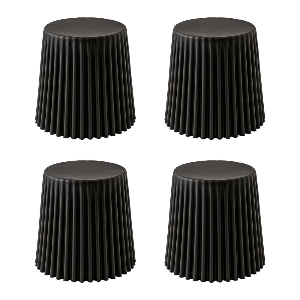 Marlook Set of 4 Cupcake Bar Stools Stackable Foot Stools Black