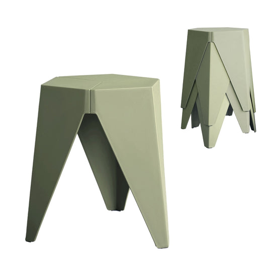 Marlook 4PC Puzzle Stool Bar Stools Stackable Green