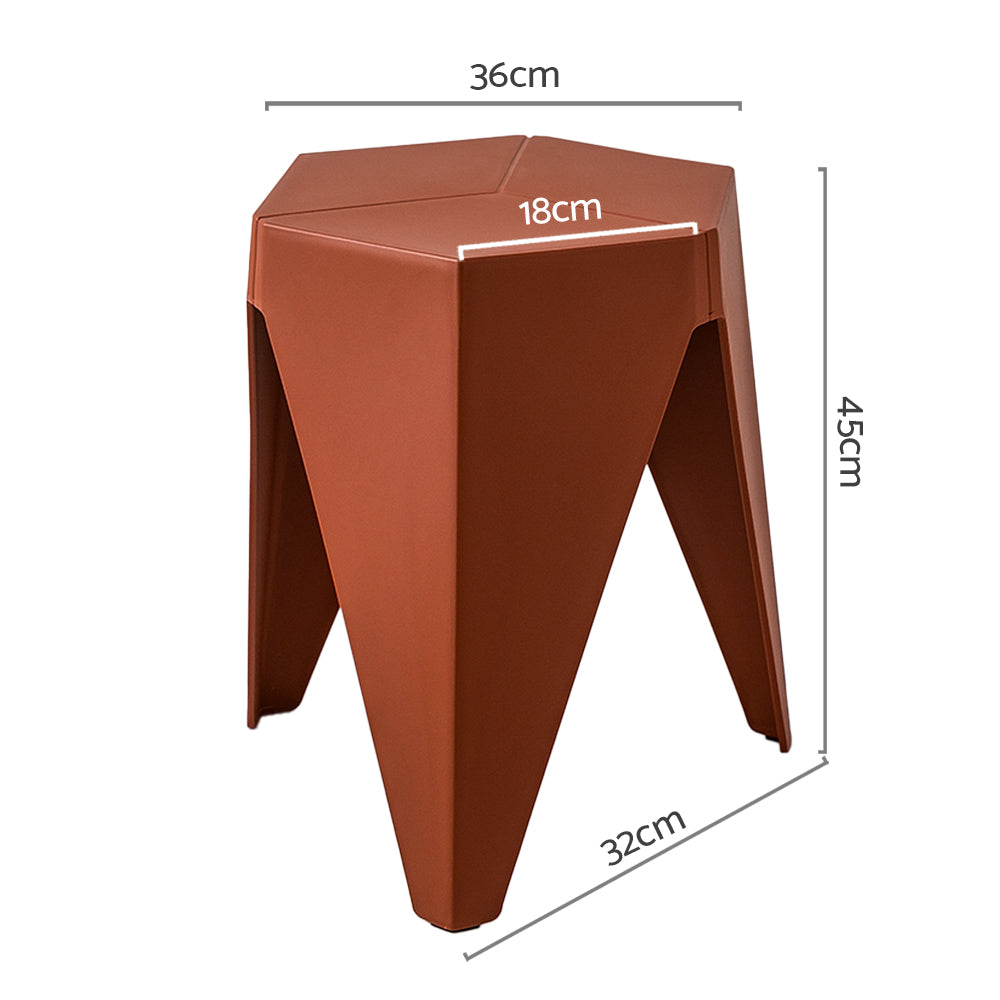 Marlook 2x Bar Stools Puzzle Plastic Foot Stool Red