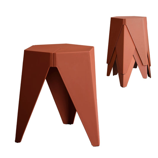 Marlook 4PC Puzzle Stool Bar Stools Stackable Red