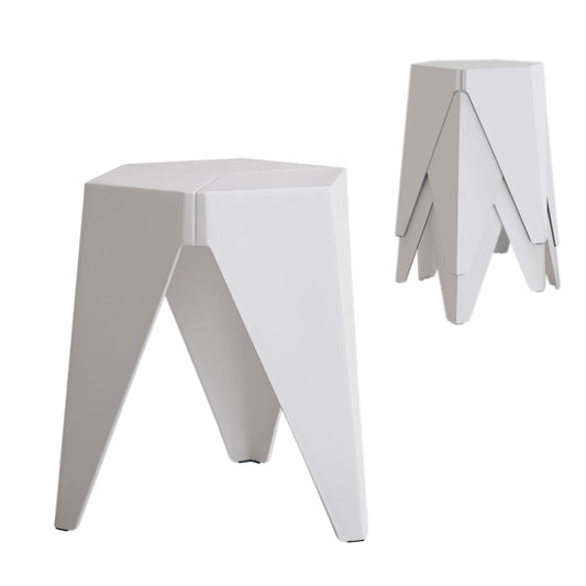 Marlook 4PC Puzzle Stool Bar Stools Stackable White