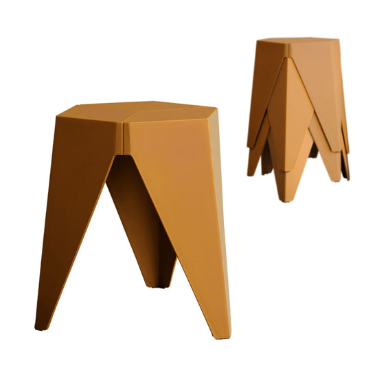 Marlook 4PC Puzzle Stool Bar Stools Stackable Yellow