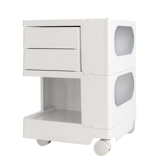 MarlookIn Storage Trolley Bedside Table 3 Tier Cart Boby Replica White