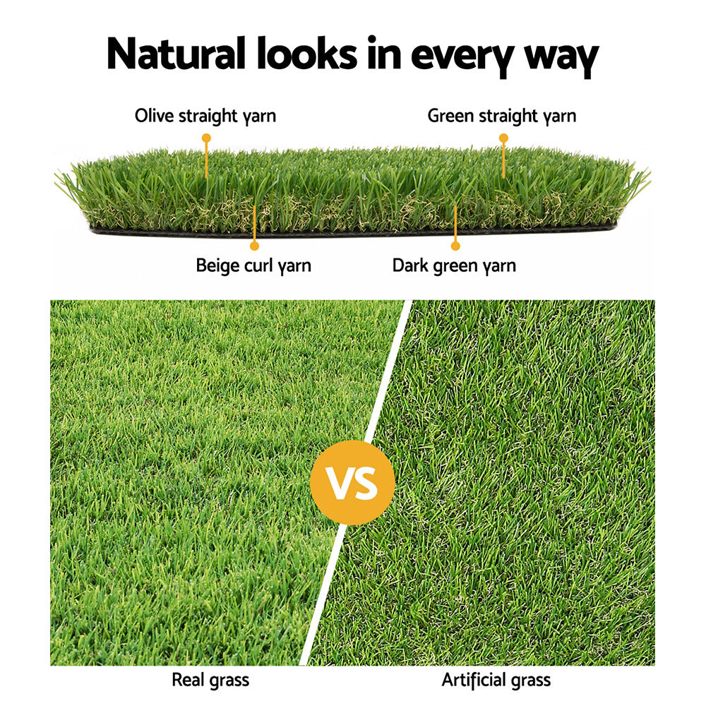 Marlook Artificial Grass 20SQM 20mm Synthetic Fake Lawn Turf Plant Plastic 4-coloured 1mx10m